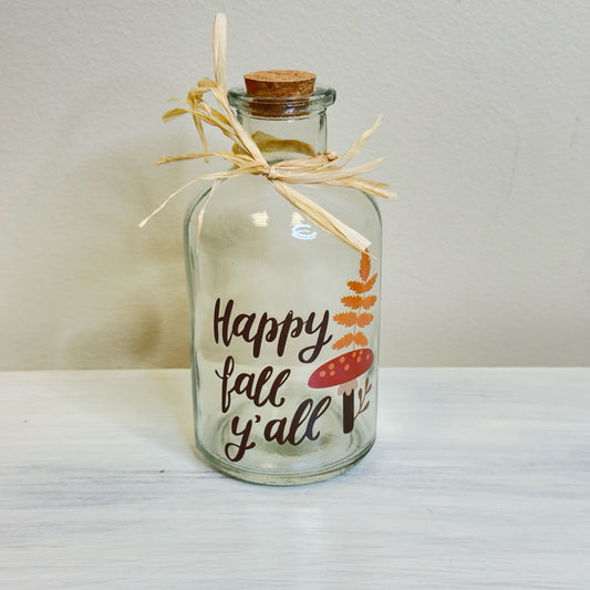 Fall Glass Vase - Happy Fall Y'all