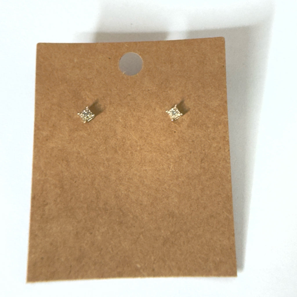 Princess Cut Stud Earrings