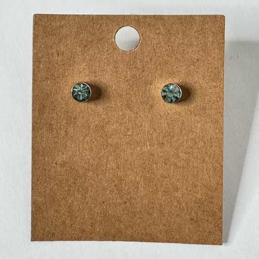 Teal Sapphire Stone Stud Earrings