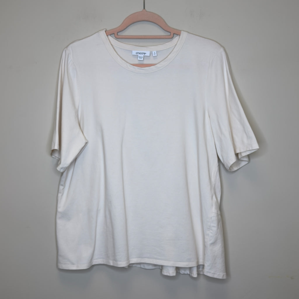 Chico's Peplum Back Tee - Size Large