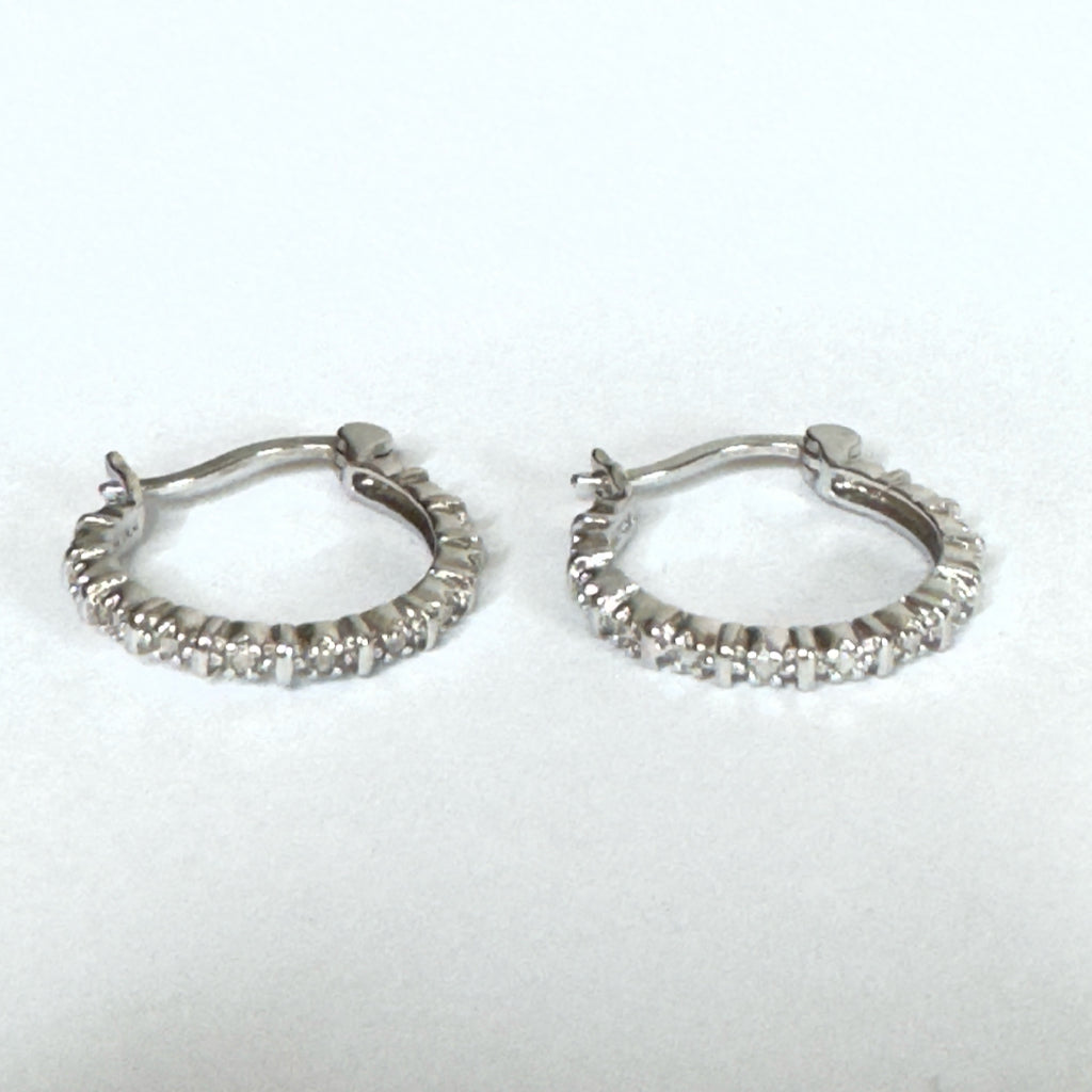 Sterling Silver Cubic Zirconia Hoop Earrings