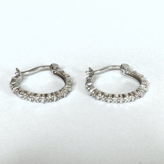 Sterling Silver Cubic Zirconia Hoop Earrings