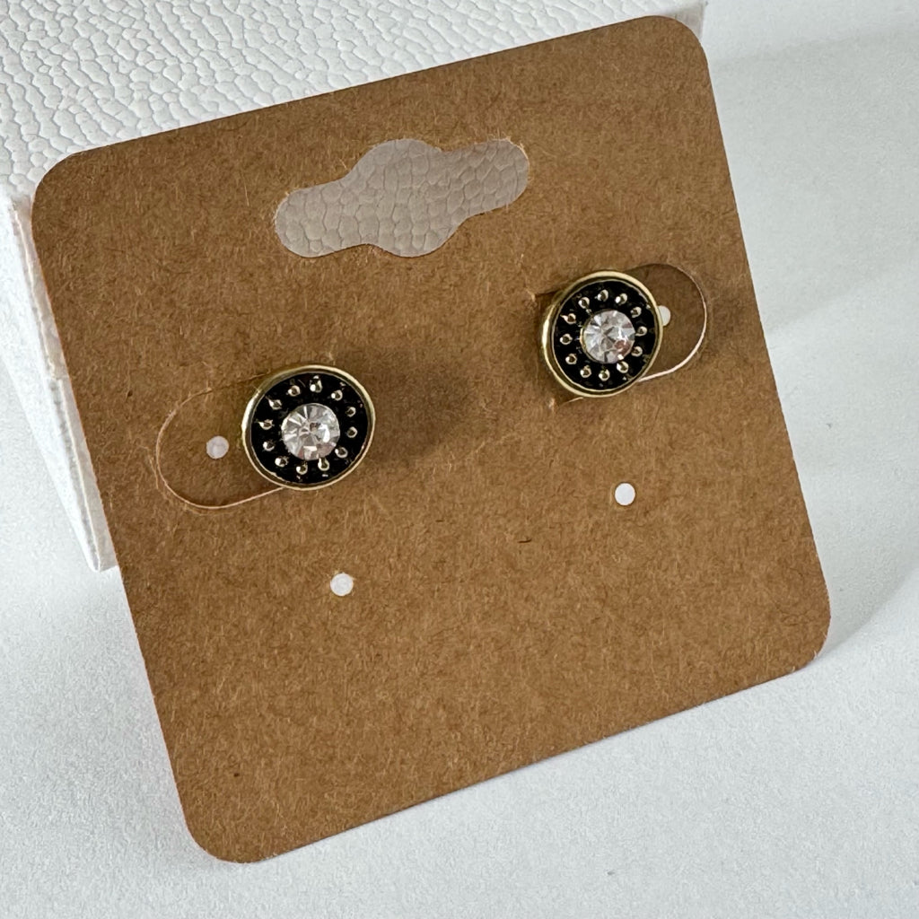 Round Rhinestone Stud Earrings