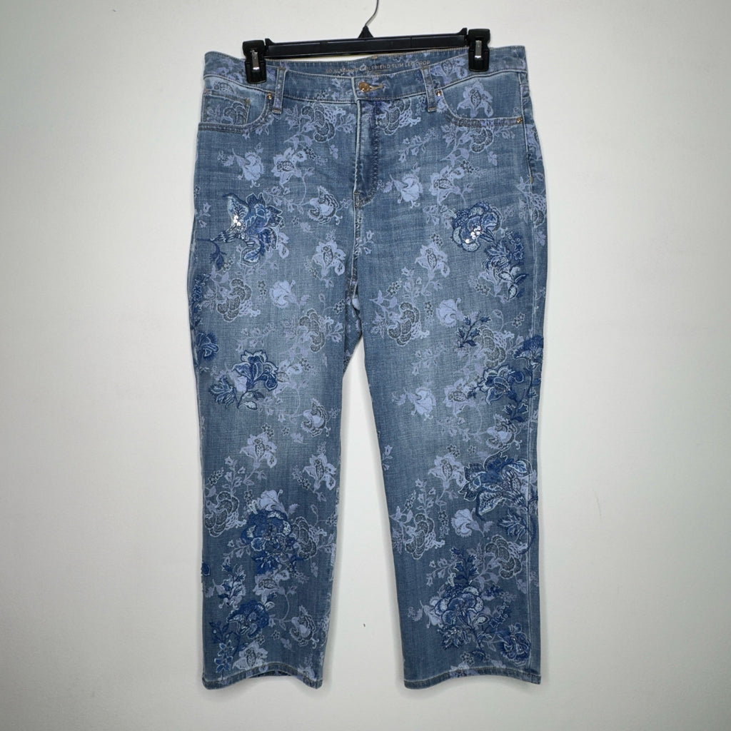 Chico's Embellished Girlfriend Crop Jeans - Size 14