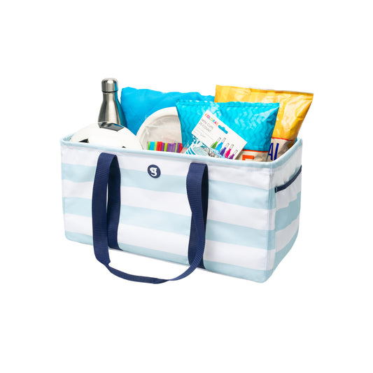 GeckoBrands Large Utility Tote - Blue & White Striped