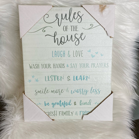 Rules Of The House Canvas