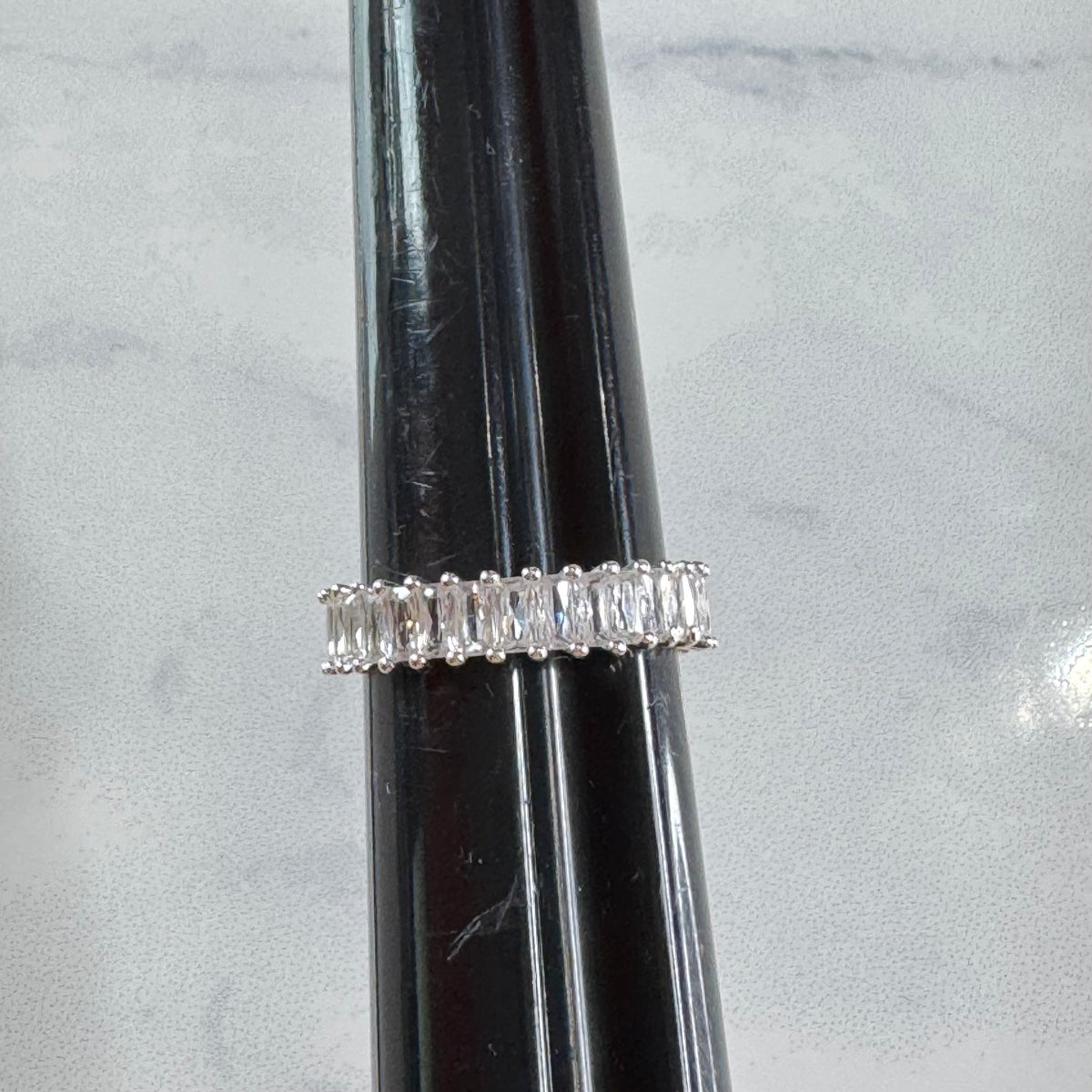 Vertical Baguette Full Eternity Band - Size 9