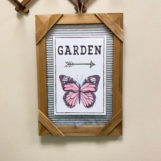 Garden Butterfly Washboard Sign