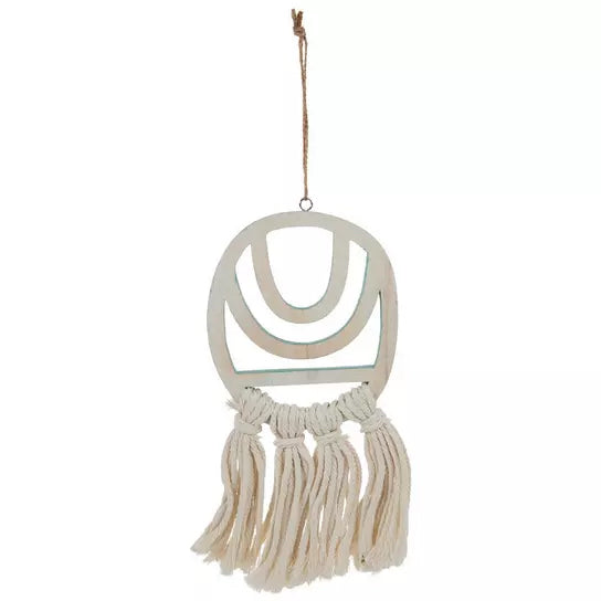 Turquoise Boho Tassel Wood Decor