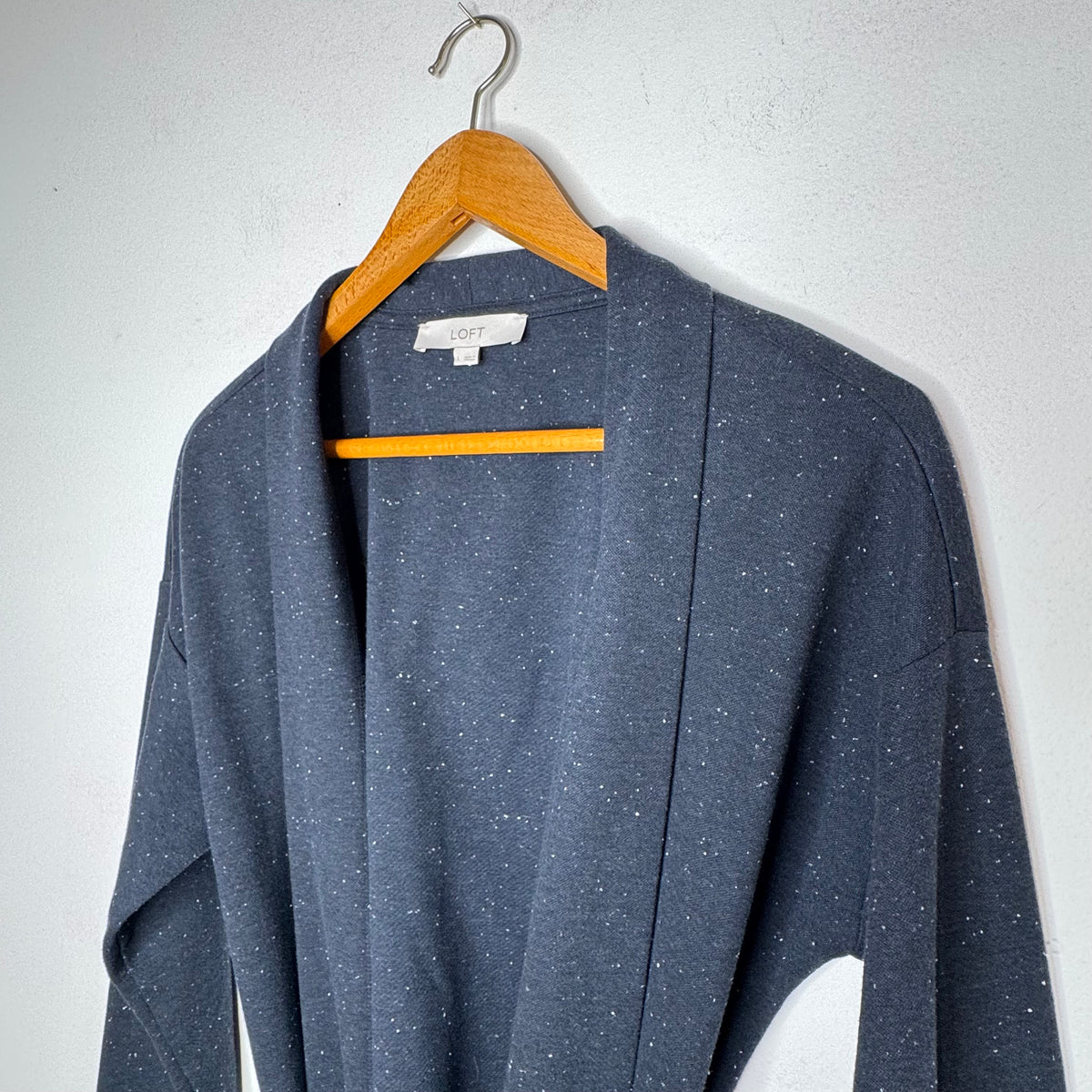 Loft Speckled Belted Long Line Cardigan - Size Large