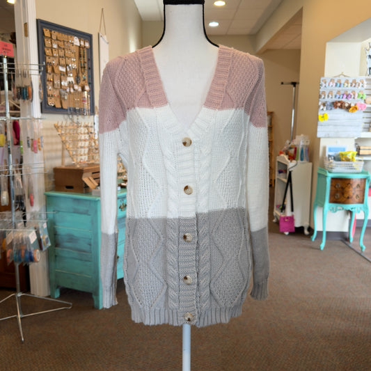 Colorblock Cardigan - Size Small