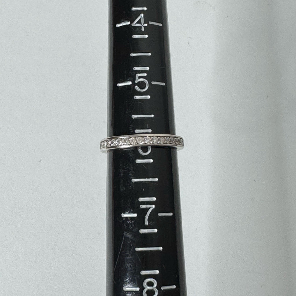 925 Sterling Silver CZ Eternity Band - Size 6