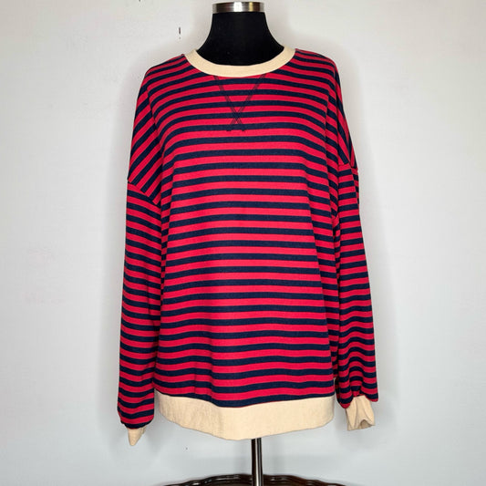 UEU Striped Oversized Sweatshirt - Size Large
