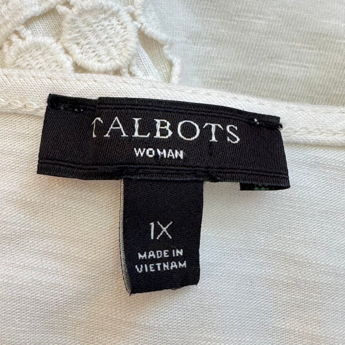 Talbots Crochet Lace Accent Top - Size 1X
