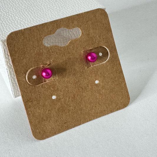 Pink Ball Stud Earrings