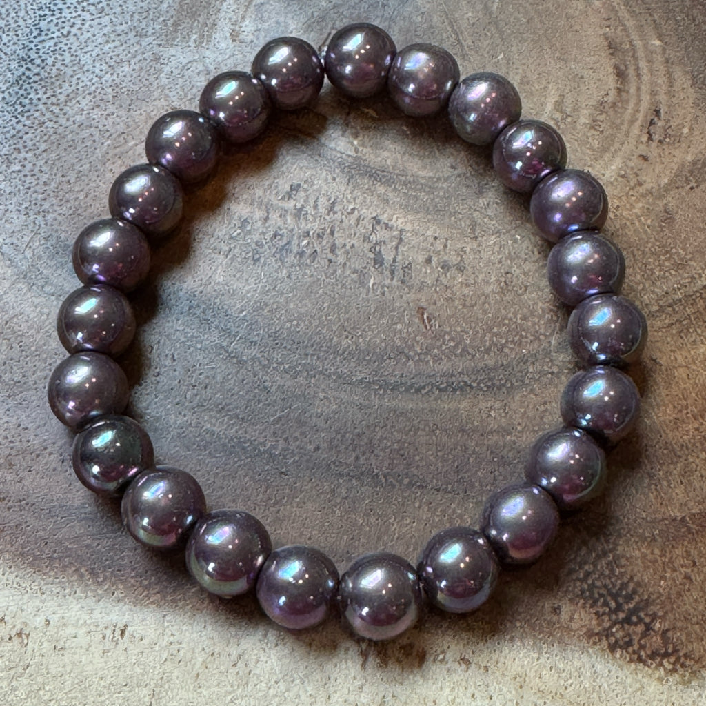 Inga Ann's Beaded Bracelet - Purple Iredescent