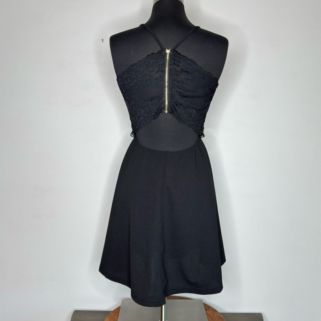 Trac Black Mini Dress - Size Medium