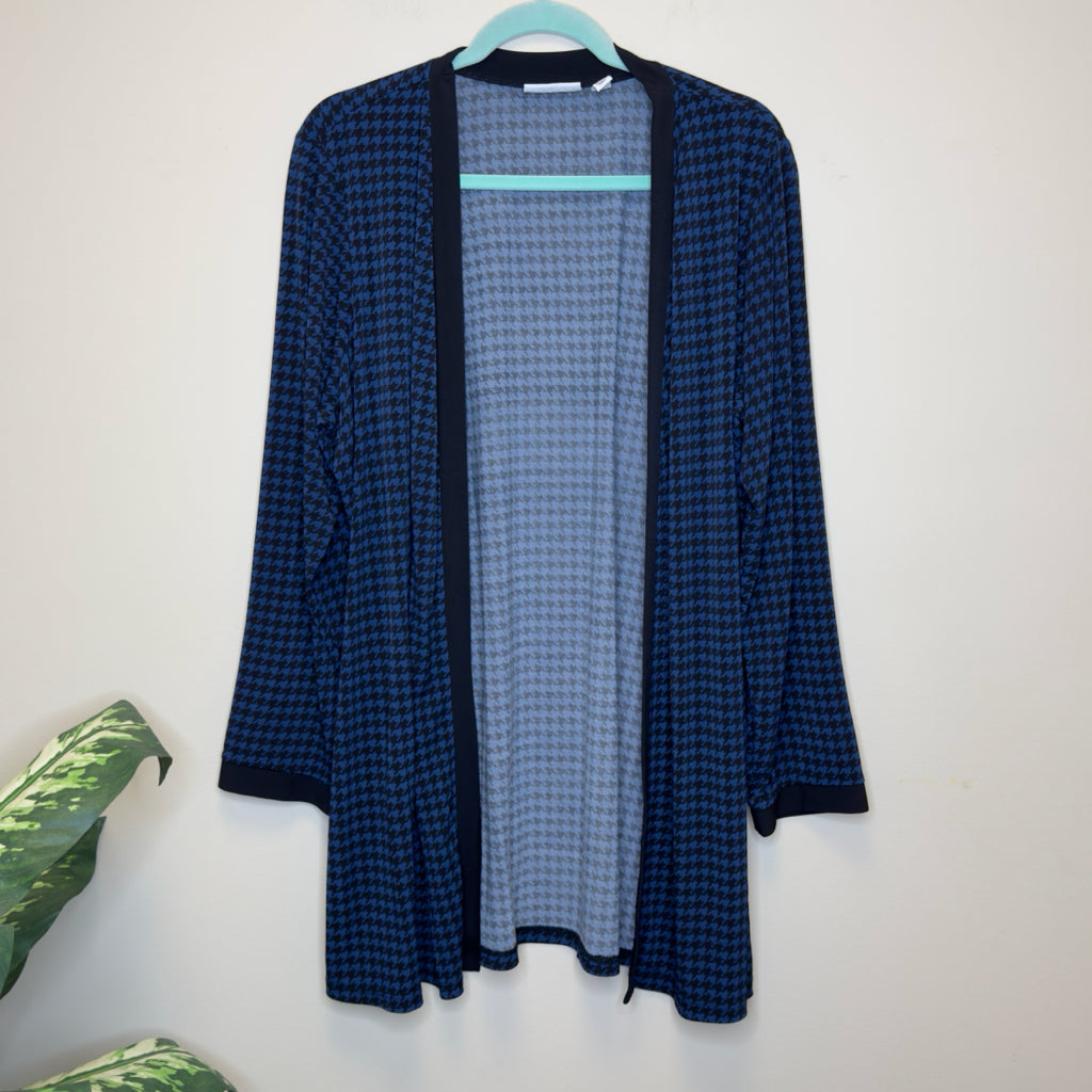 Susan Graver Open Front Long Line Cardigan - Size 1X