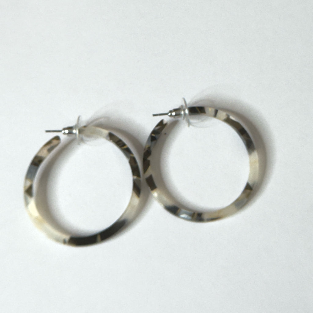 Marbled Tortoise Acetate Hoop Earrings