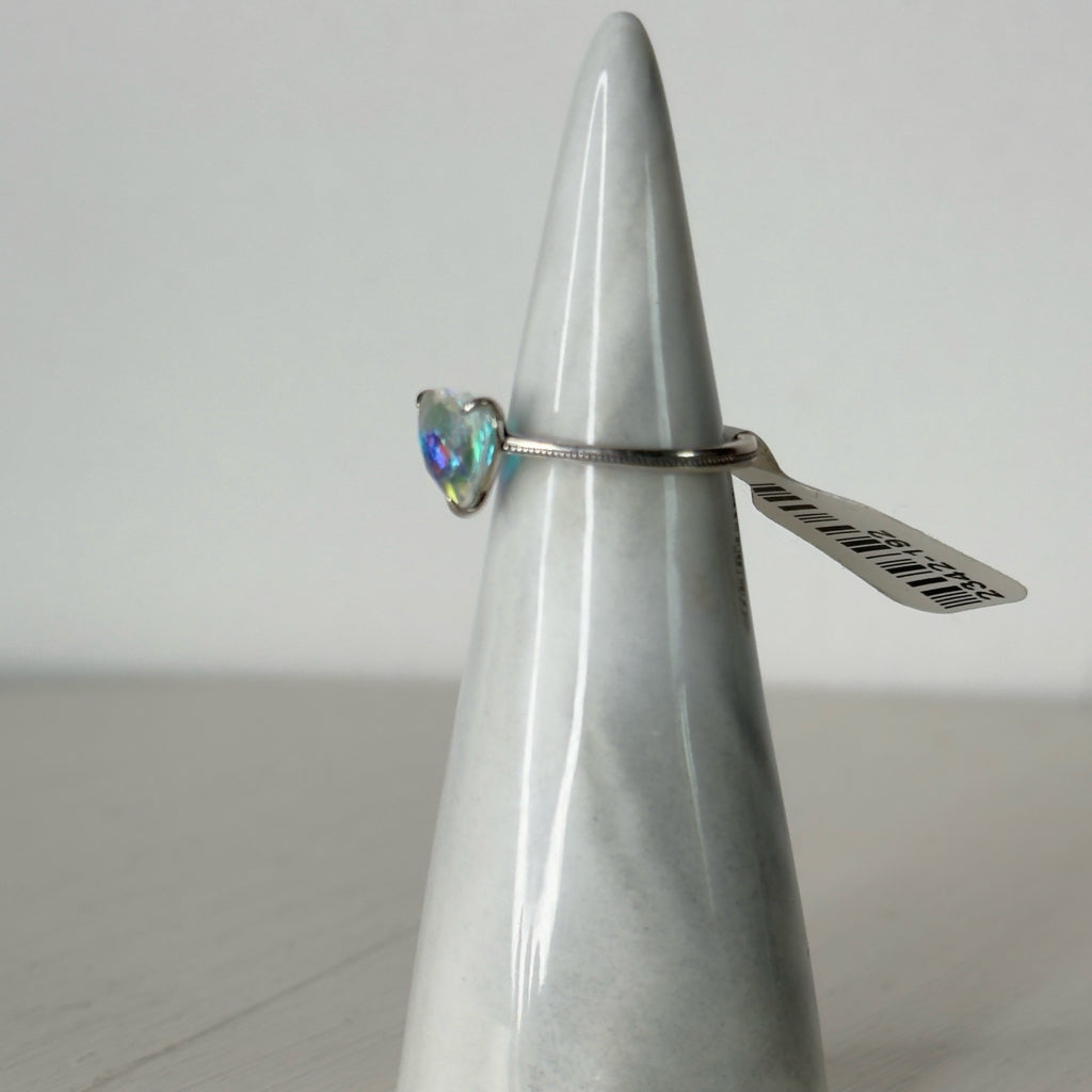 Rainbow Light Heart Ring - Size 5