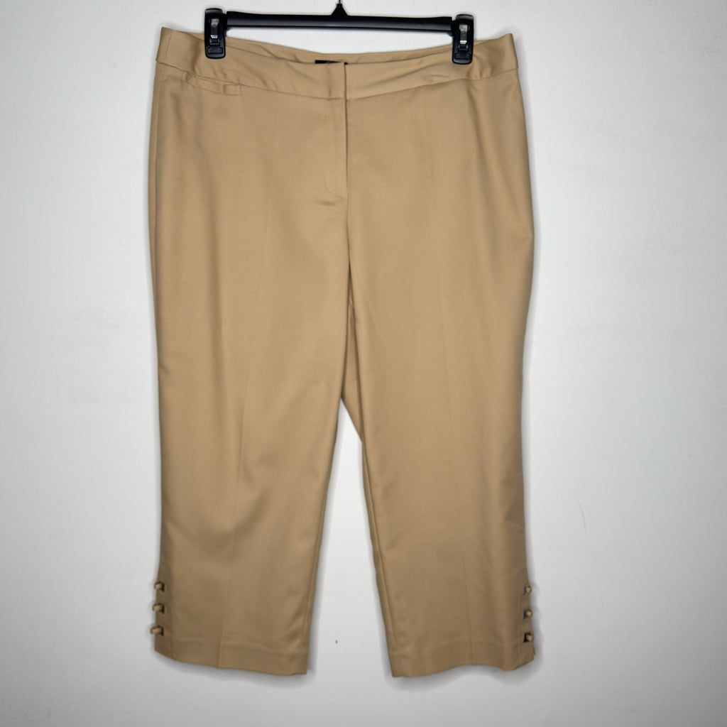 Rafaella Curvy Khaki Lace Up Ankle Pants - Size 14