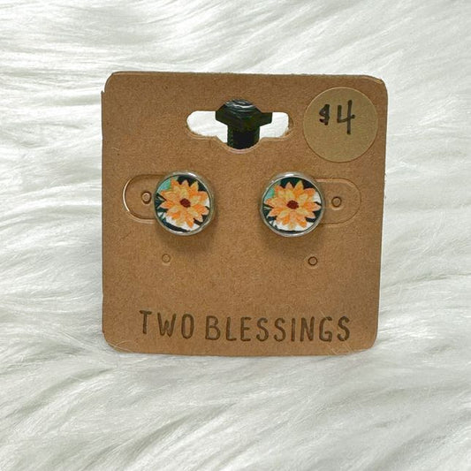 Two Blessings Earrings - Yellow Flower