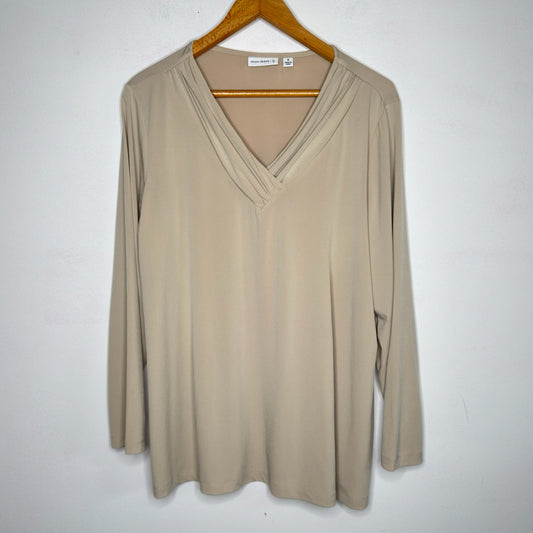 Susan Graver Pleated Neckline Top - Size 1X
