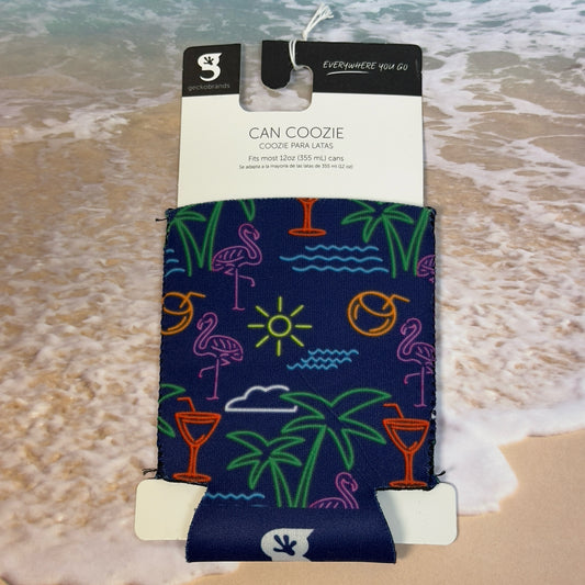 GeckoBrands Can Coozie - Neon Tropical Print