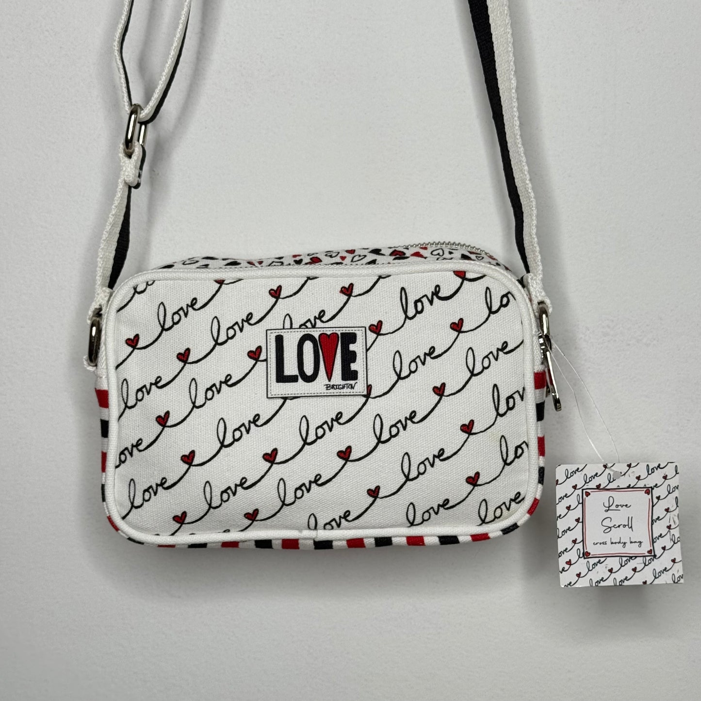 Brighton Love Scroll Canvas Crossbody Handbag