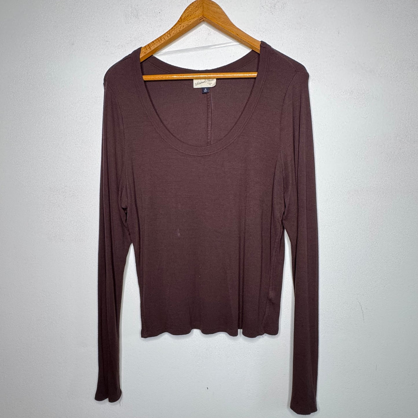 Universal Thread Ribbed Long Sleeve Fitted Top - Size 2X