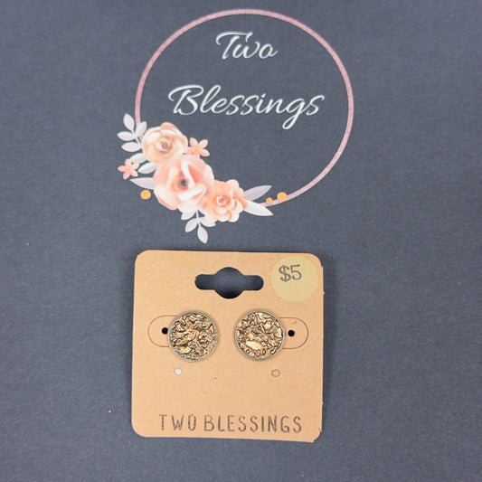 Two Blessings - Bronze Post Earrings
