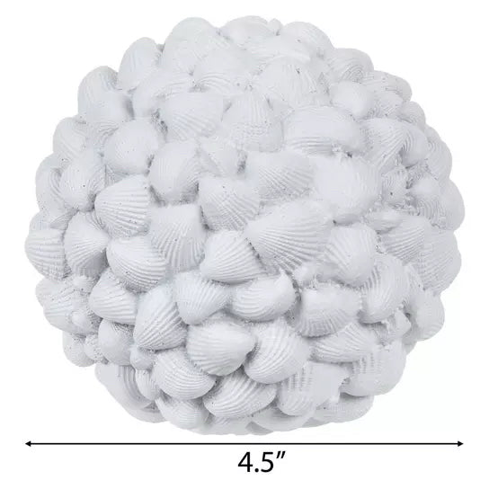 White Seashells Decorative Sphere