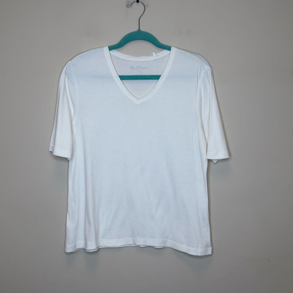Chico's V-Neck Short Sleeve Tee - Size Large