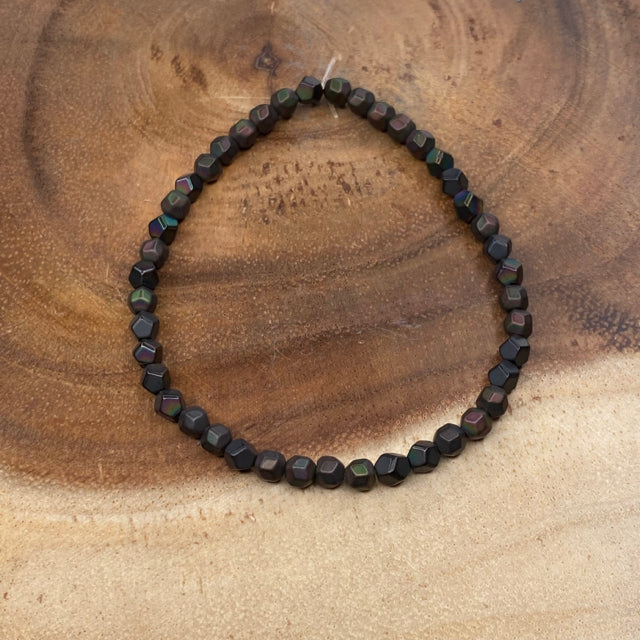 Inga Ann's Beaded Bracelet - Plated Hematite Fauceted Matte