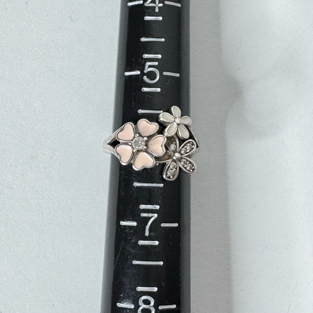 925 Sterling Silver Cherry Blossom Ring - Size 6