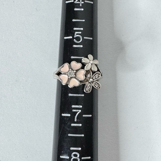 925 Sterling Silver Cherry Blossom Ring - Size 6