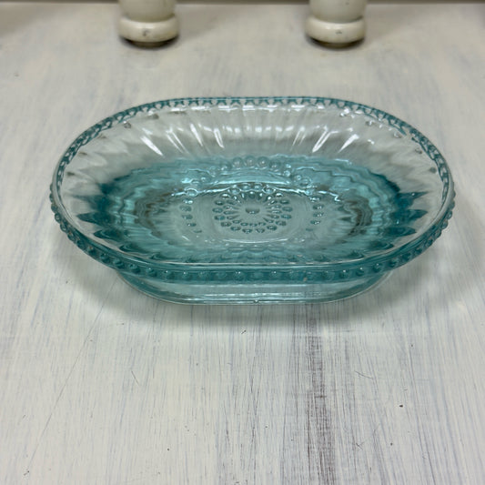 Blue Glass Soap Dish