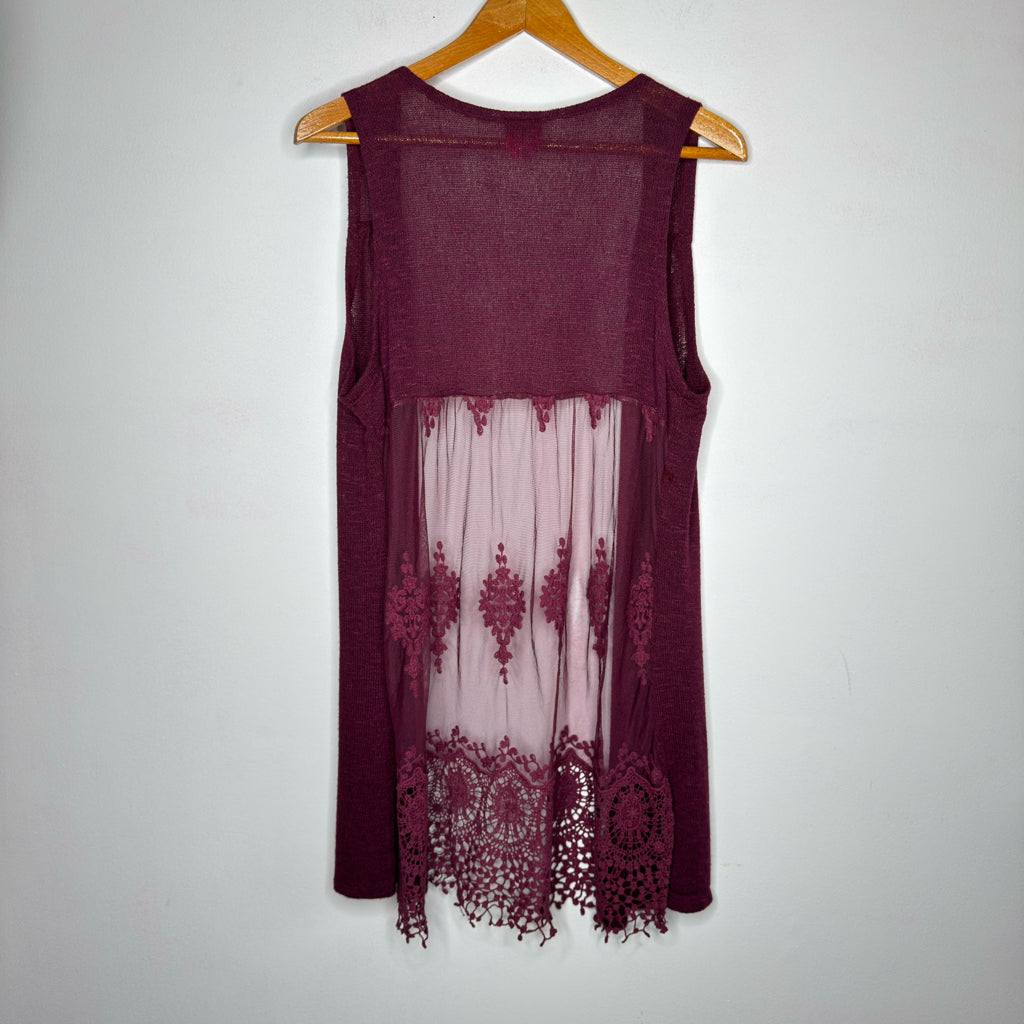 Daytrip Sleeveless Cardigan Vest - Size Large