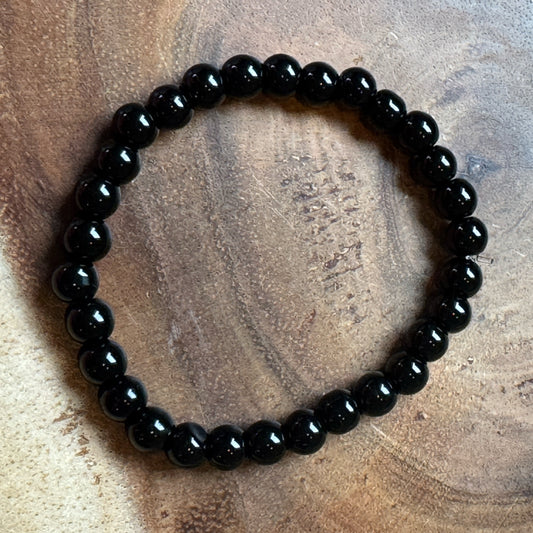 Inga Ann's Black Glass Beaded Bracelet