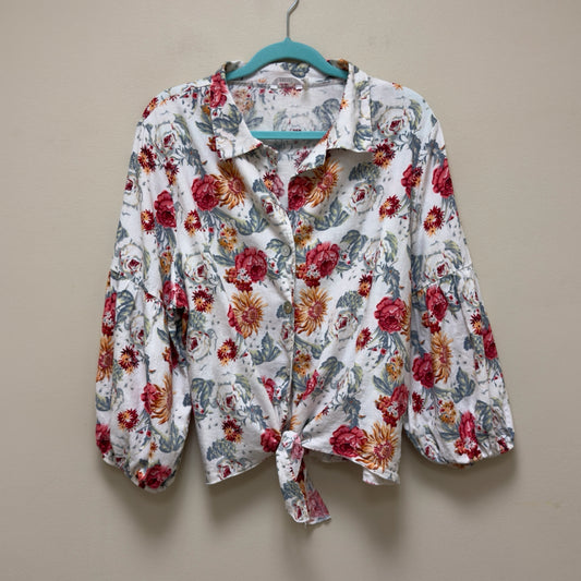 Kaktus Tie Front Top - Size Large