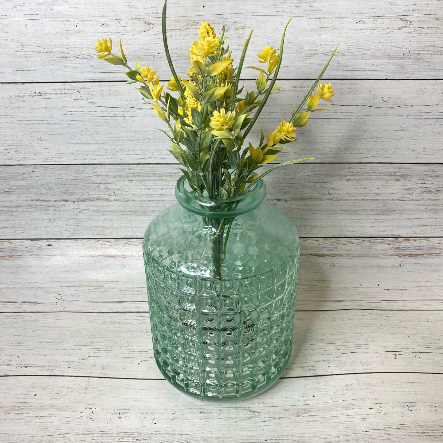 8" Green Geometric Vase