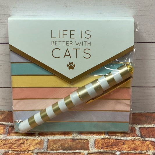 Life Is Better w/Cats Notepad w/Pen