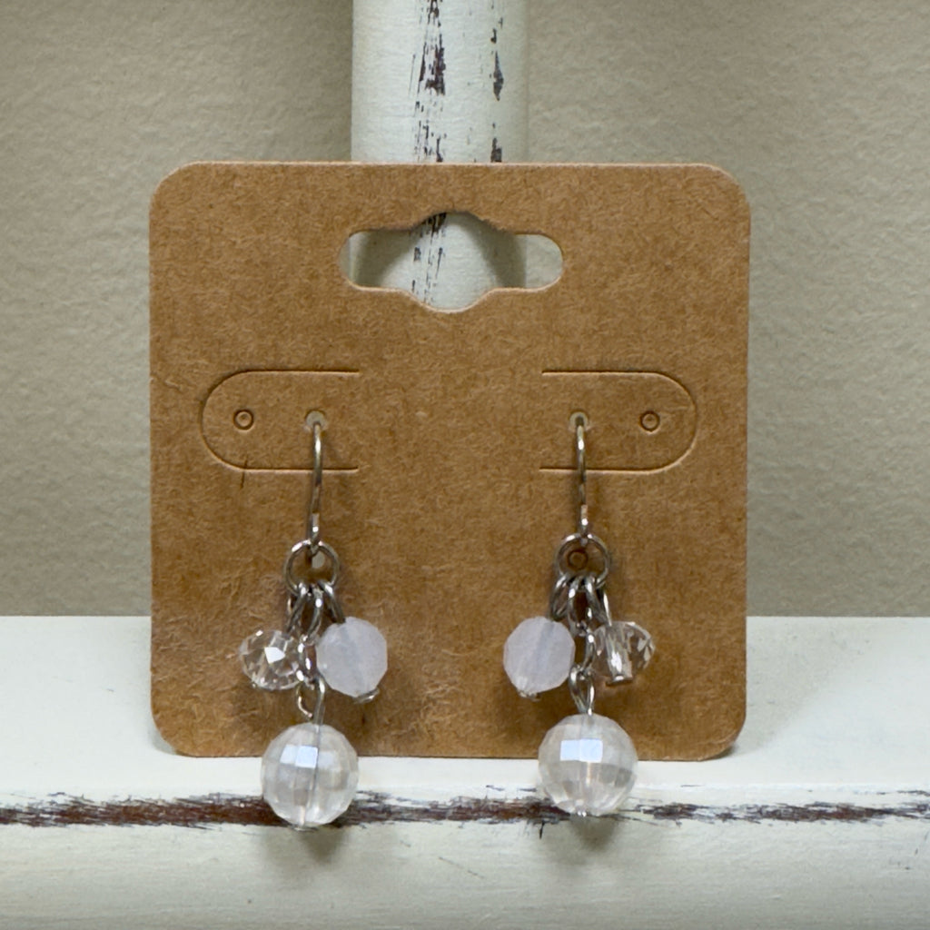 Silver/White Earrings