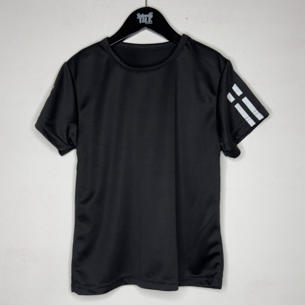 Boys Black Short Sleeve Athletic Tee - Size 8