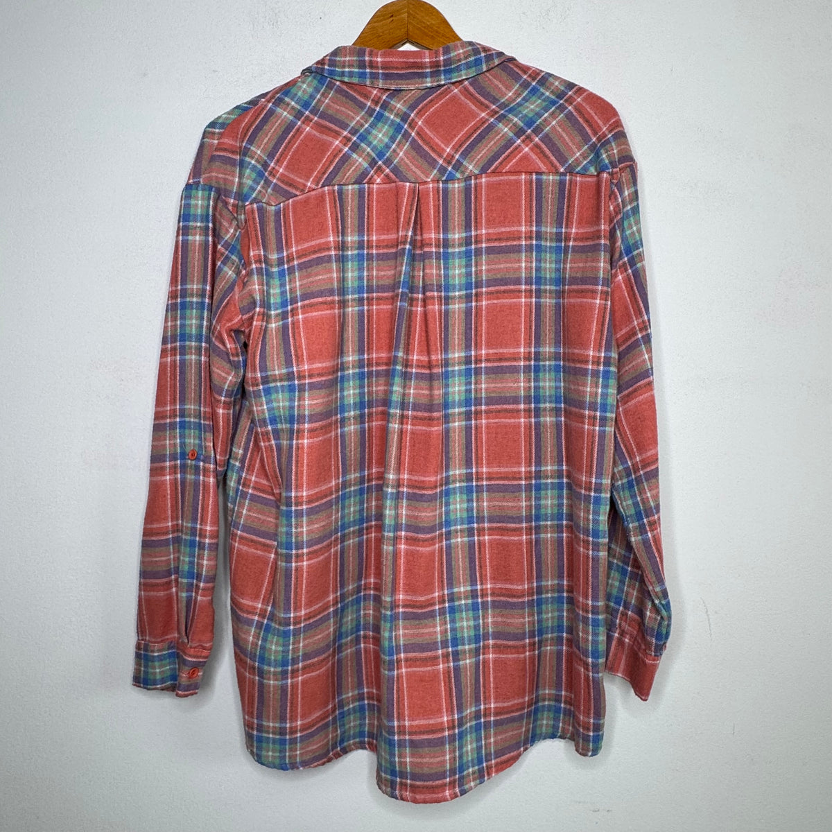 Vine & Love Plaid Flannel Button Front Top - Size Small