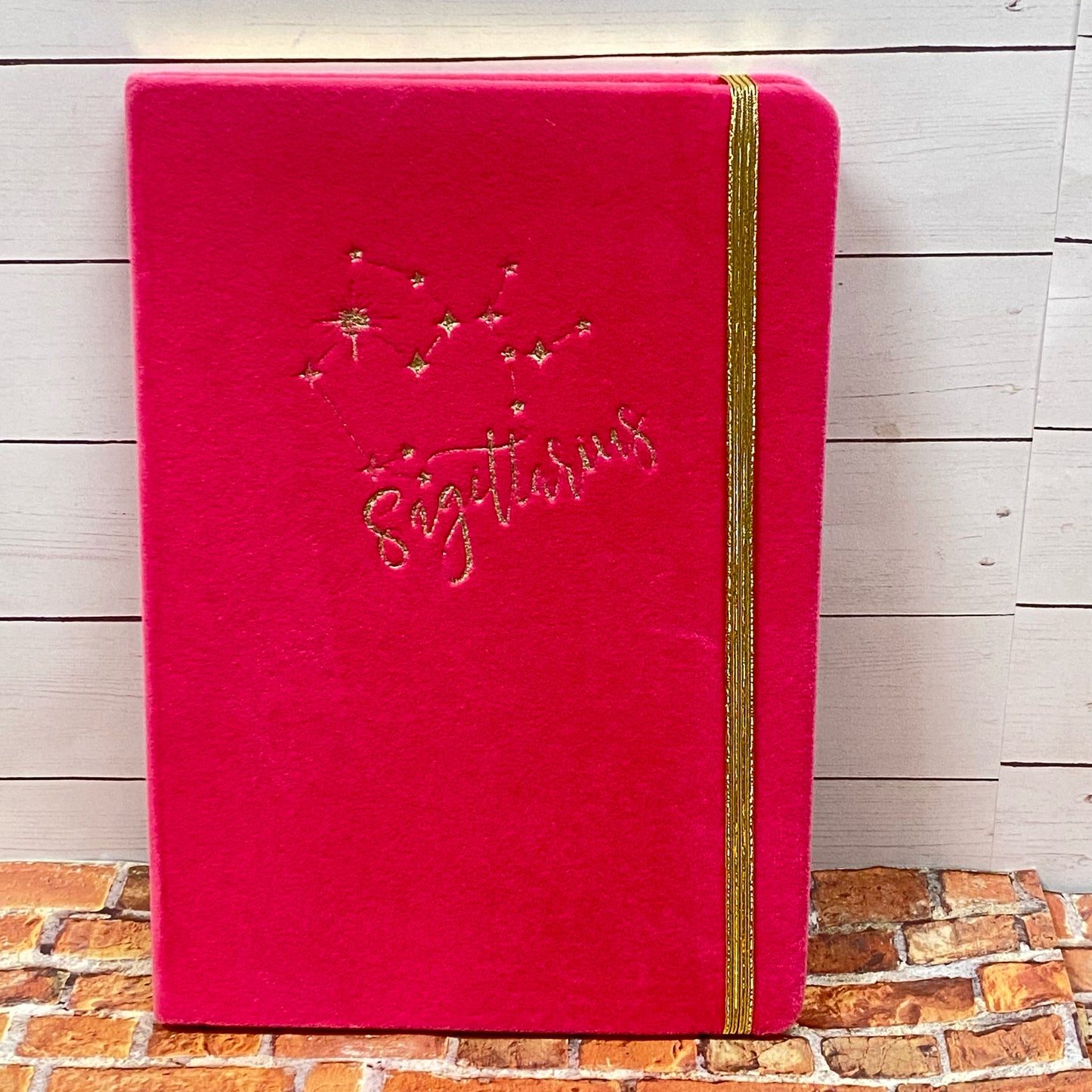 Sagittarius Pink Velvet Lined Journal