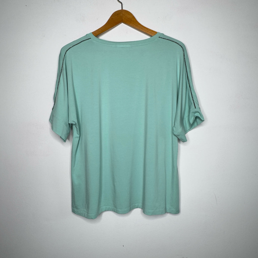 Chico's Touch of Cool Caviar Bead Detail Tee - Size Large