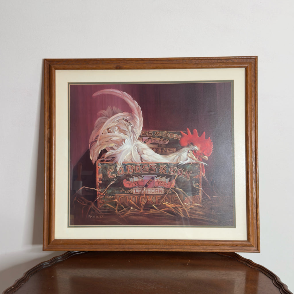 Farmhouse Rooster Framed Wall Decor