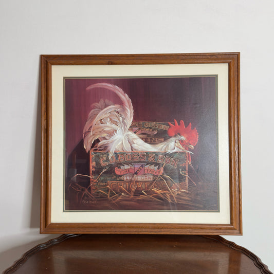 Farmhouse Rooster Framed Wall Decor