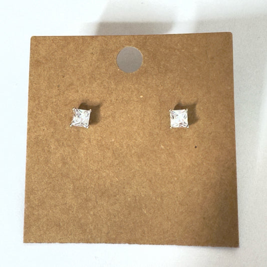 Princess Cut Stud Earrings